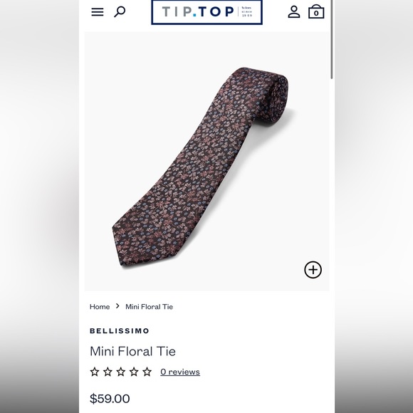 Men’s floral tie - Picture 1 of 2